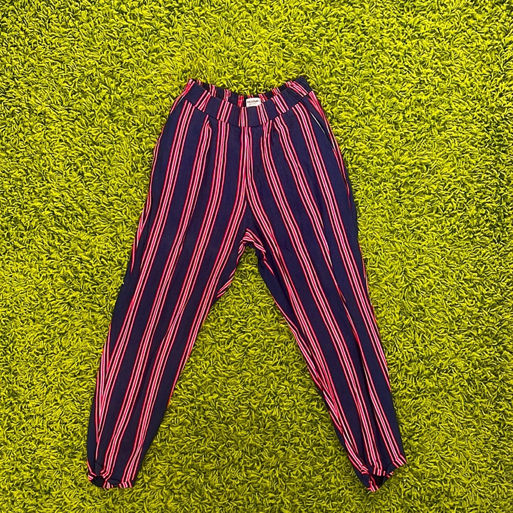 Blue Red and White Striped Women’s Trousers